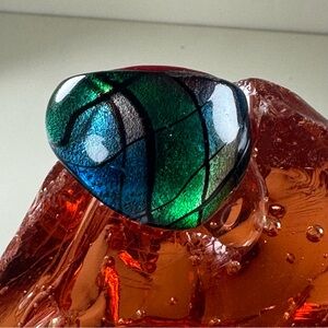 Colorful Glass Murano like Ring size 8